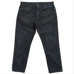 Lucky Brand 121 Heritage Slim blue denim jeans, button fly, men's 38x30